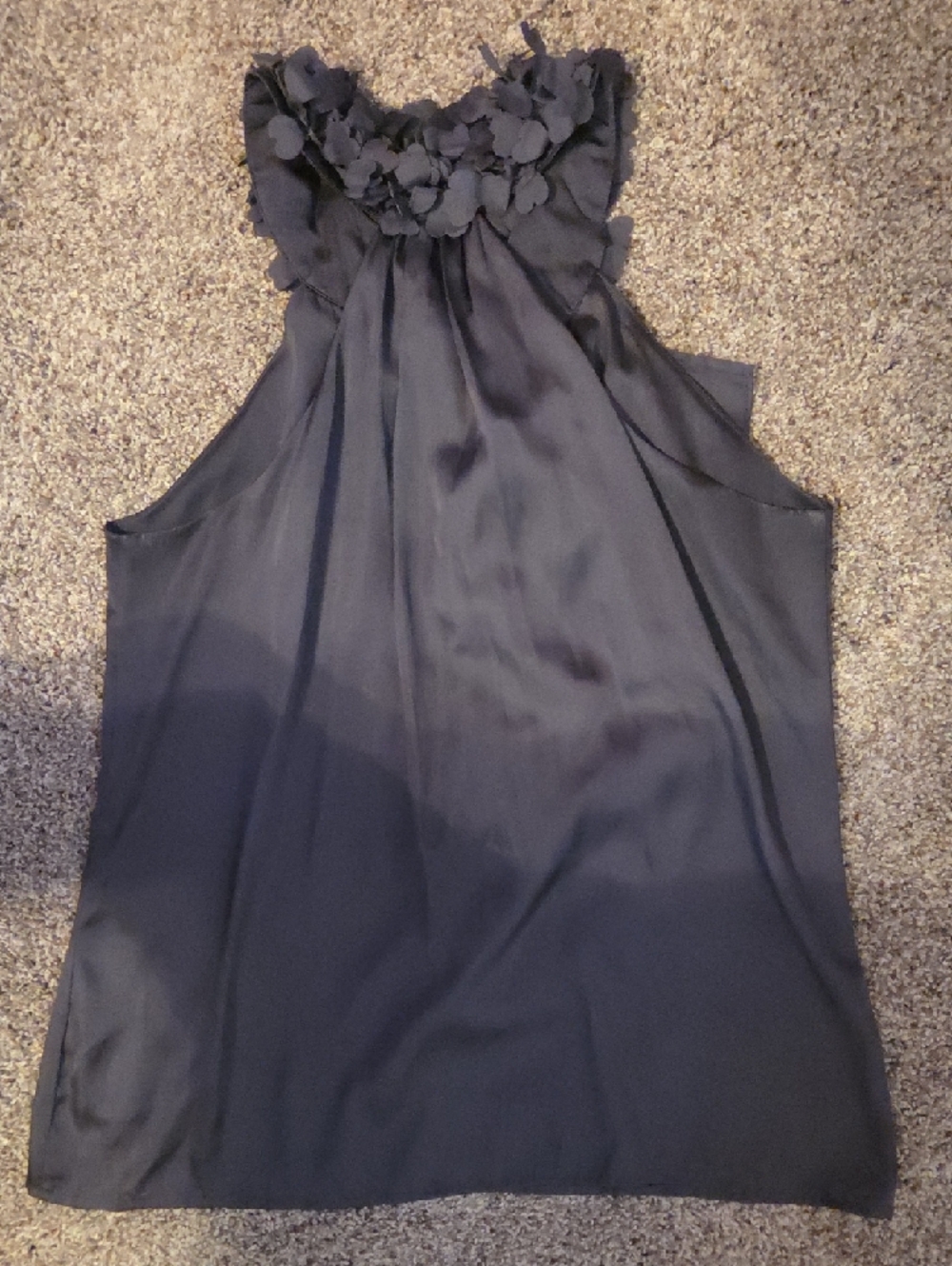Willi Smith Charcoal Ruffle Front Sleeveless Camisole - Picture 3 of 3